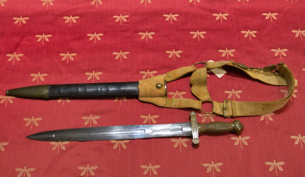 1843 NP Ames Springfield Artillery Sword & Scabbard- Rare Double Buckle - Model 1832