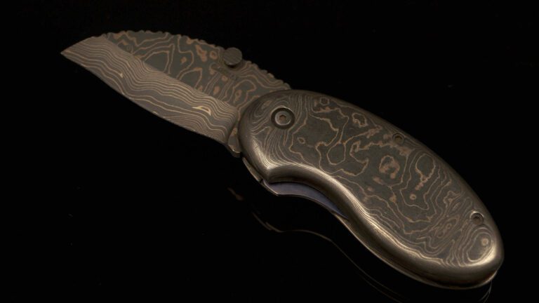 Jeff Chaffee Damascus Pocket Hawkbill Folder