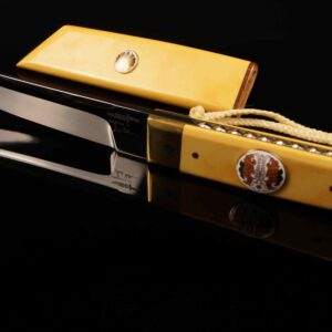 Gil Hibben Tanto with Micarta Handle and Sheath: Koi Emblem