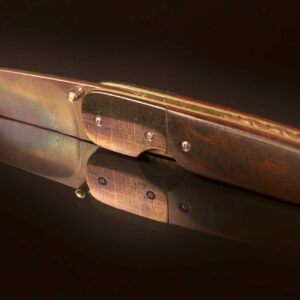 Theuns Prinsloo Damascus Folder with Ironwood Burl Handle