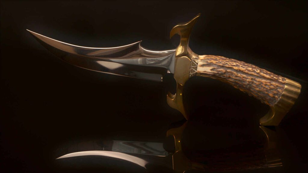 Gil Hibben - Rare India Sambar Stag handle, and heavy brass guard