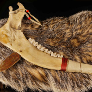 White Tail Deer-Jaw Bone War Club, with Copper Point