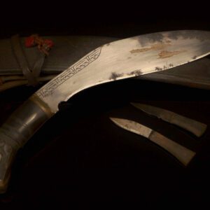 Hand-Carved Buffalo Horn Nepalese Khukuri Set