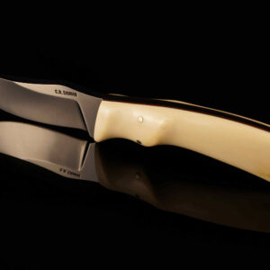 Vintage Corbet Sigman Custom Upswept Skinner Knife & Leather Sheath