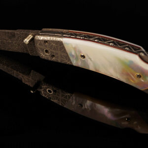 RARE Gil Hibben Custom Handmade Folding Knife – Mosaic Damascus